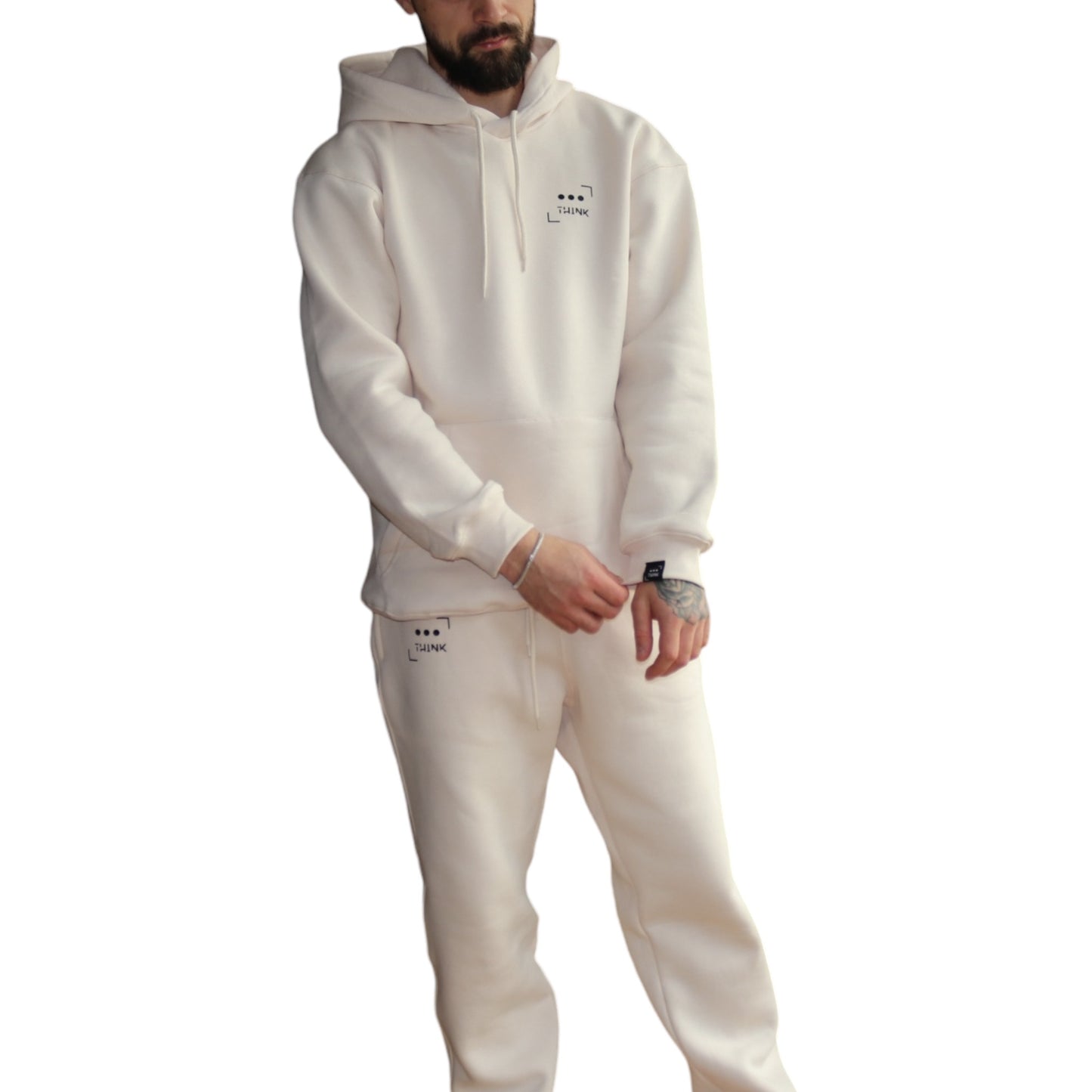 Heavyweight Oversized Tracksuit In Beige